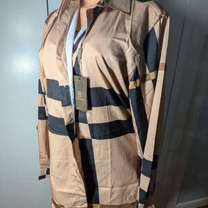 Moderno Men's Tan and Brown Shirt Size XL